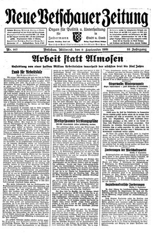 Neue Vetschauer Zeitung vom 09.09.1931