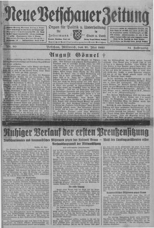 Neue Vetschauer Zeitung vom 25.05.1932