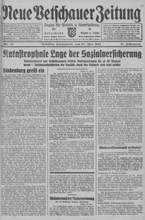 Neue Vetschauer Zeitung vom 28.05.1932