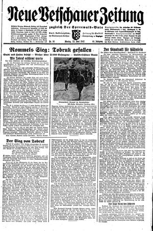 Neue Vetschauer Zeitung vom 22.06.1942