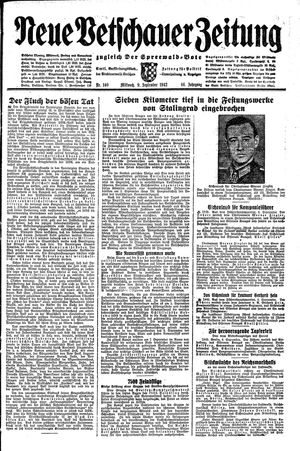 Neue Vetschauer Zeitung vom 09.09.1942