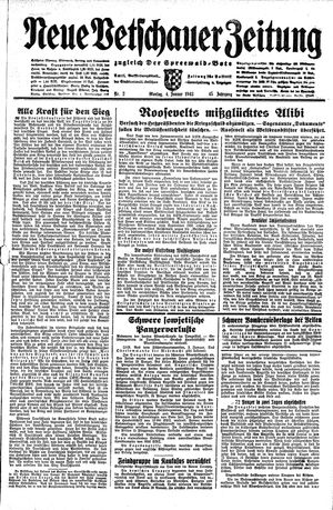 Neue Vetschauer Zeitung vom 04.01.1943