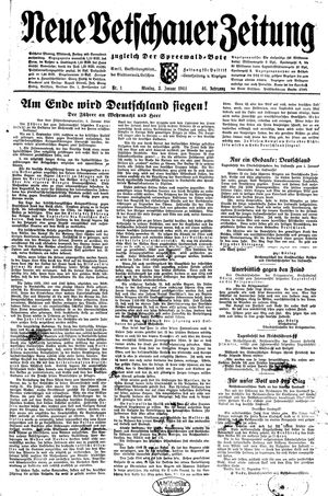 Neue Vetschauer Zeitung on Jan 3, 1944