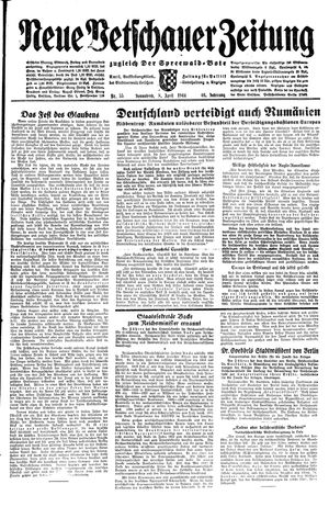 Neue Vetschauer Zeitung vom 08.04.1944