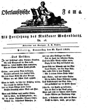 Oberlausitzische Fama vom 20.04.1826