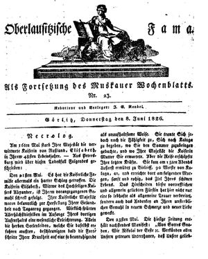 Oberlausitzische Fama vom 08.06.1826