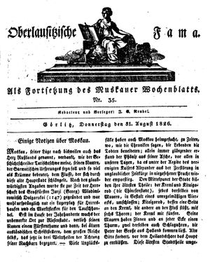 Oberlausitzische Fama vom 31.08.1826