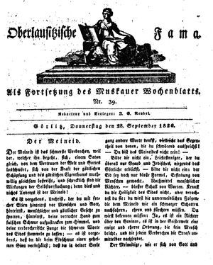 Oberlausitzische Fama vom 28.09.1826