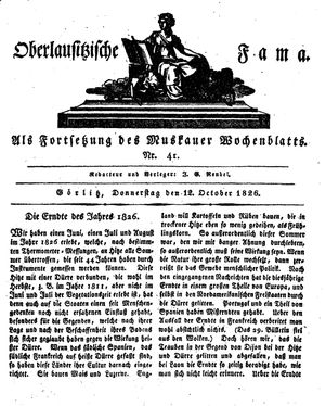 Oberlausitzische Fama vom 12.10.1826