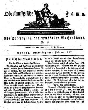 Oberlausitzische Fama vom 01.02.1827