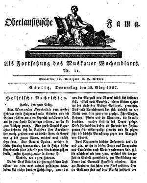 Oberlausitzische Fama vom 15.03.1827