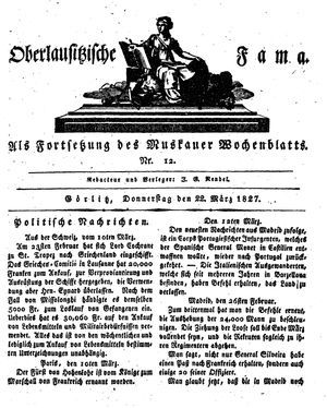 Oberlausitzische Fama vom 22.03.1827
