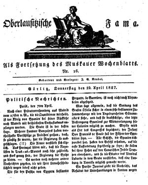 Oberlausitzische Fama vom 19.04.1827