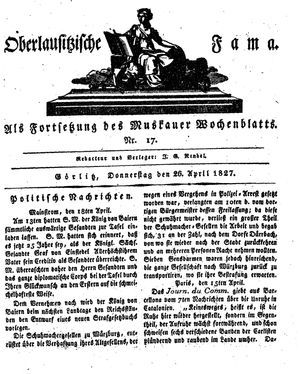 Oberlausitzische Fama on Apr 26, 1827