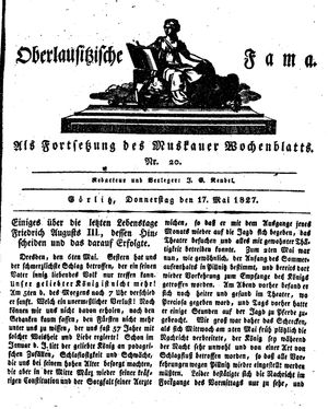 Oberlausitzische Fama on May 17, 1827