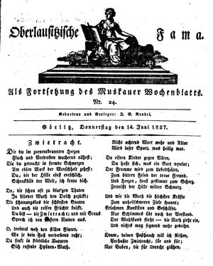 Oberlausitzische Fama vom 14.06.1827