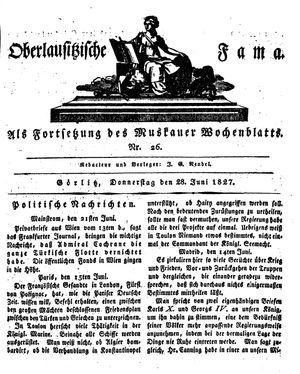 Oberlausitzische Fama vom 28.06.1827