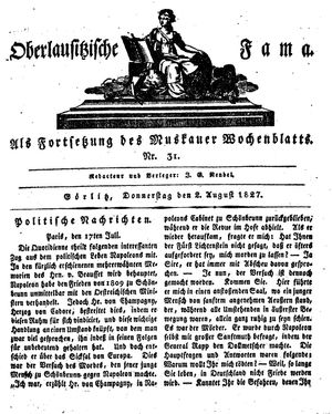 Oberlausitzische Fama on Aug 2, 1827