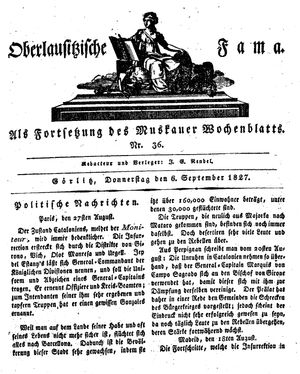 Oberlausitzische Fama vom 06.09.1827