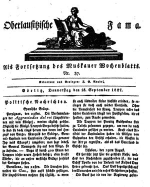 Oberlausitzische Fama vom 13.09.1827