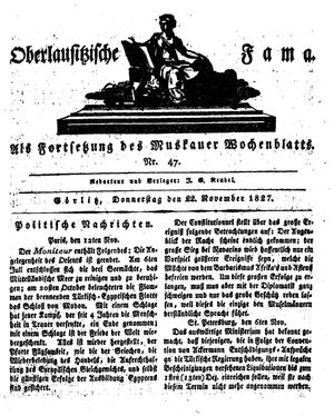 Oberlausitzische Fama vom 22.11.1827