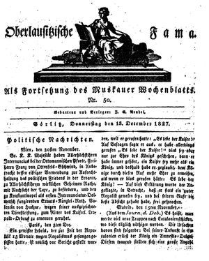 Oberlausitzische Fama vom 13.12.1827