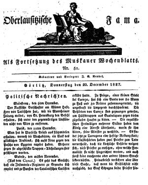 Oberlausitzische Fama vom 20.12.1827