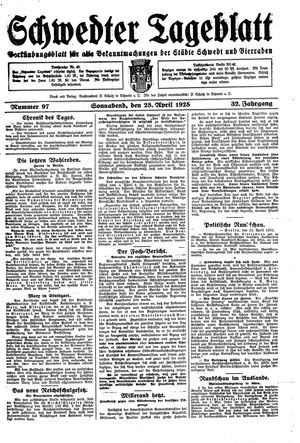 Schwedter Tageblatt on Apr 25, 1925
