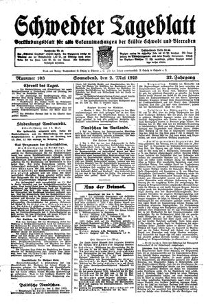 Schwedter Tageblatt on May 2, 1925