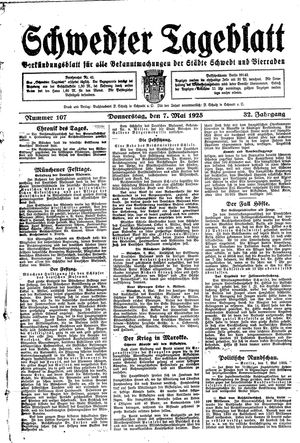 Schwedter Tageblatt vom 07.05.1925