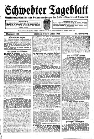 Schwedter Tageblatt vom 08.05.1925