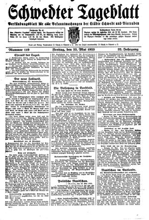 Schwedter Tageblatt vom 22.05.1925