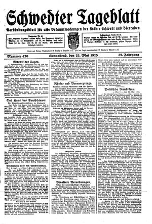 Schwedter Tageblatt vom 23.05.1925