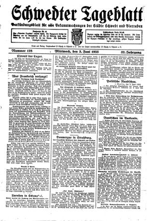 Schwedter Tageblatt vom 03.06.1925