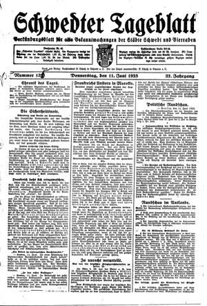 Schwedter Tageblatt on Jun 11, 1925