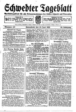 Schwedter Tageblatt on Jun 13, 1925
