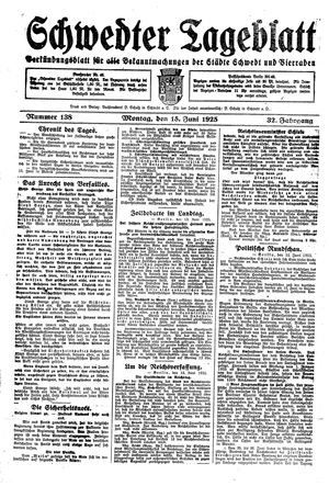 Schwedter Tageblatt vom 15.06.1925