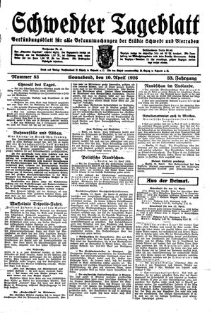 Schwedter Tageblatt vom 10.04.1926