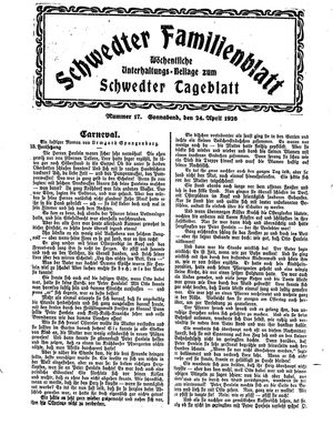 Schwedter Tageblatt vom 24.04.1926