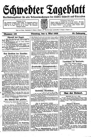 Schwedter Tageblatt vom 04.05.1926