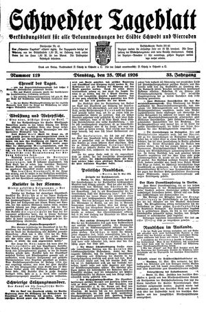 Schwedter Tageblatt on May 25, 1926
