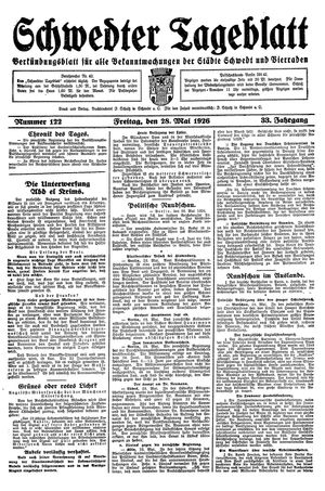 Schwedter Tageblatt on May 28, 1926