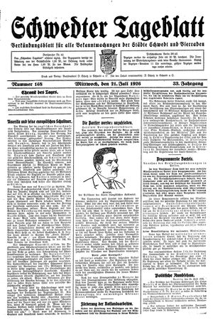 Schwedter Tageblatt vom 21.07.1926