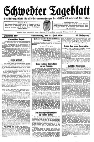 Schwedter Tageblatt vom 22.07.1926