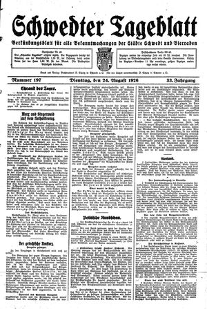 Schwedter Tageblatt vom 24.08.1926