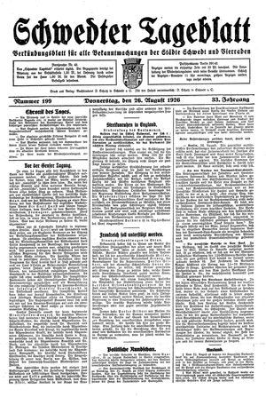 Schwedter Tageblatt vom 26.08.1926