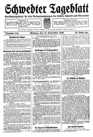 Schwedter Tageblatt vom 13.09.1926