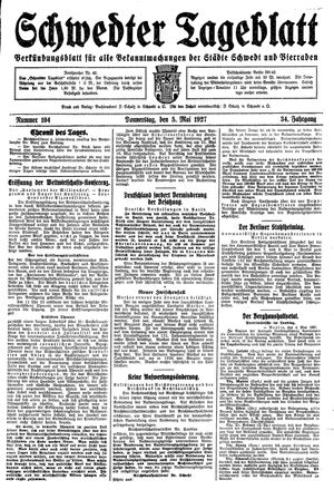 Schwedter Tageblatt on May 5, 1927