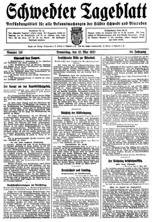 Schwedter Tageblatt vom 12.05.1927