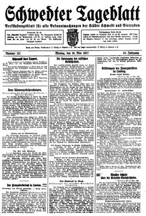 Schwedter Tageblatt on May 16, 1927